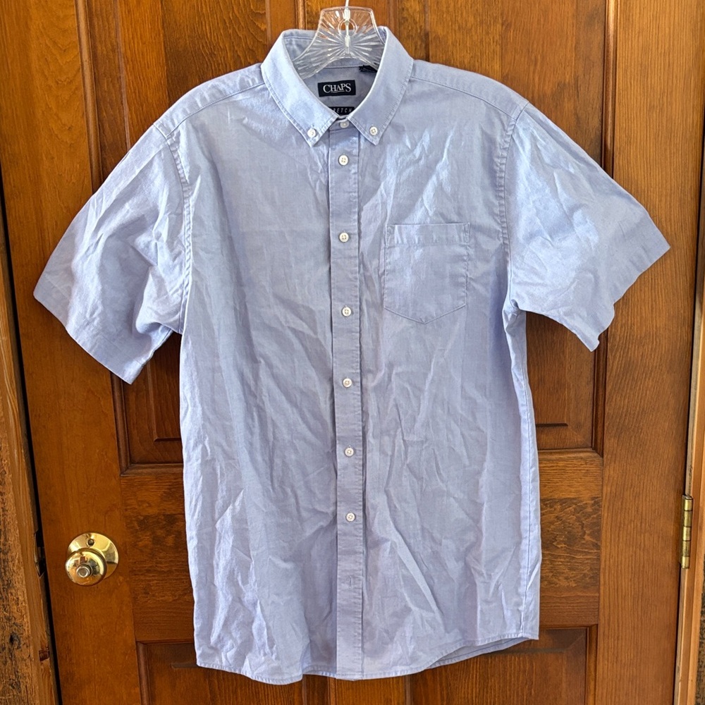 Chaps Light Blue Casual Button Down Shirt, Youth XL